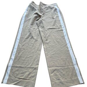 Boden Beige Wide-Leg Pants with White Accents